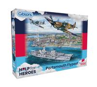 Gibsons Puzzles de 1000 pièces Portsmouth Flypast - Avion de guerre militaire - Bateau durable de qualité supérieure - 100 % recyclé - Cadeau idéal pour adultes - Gibsons Games