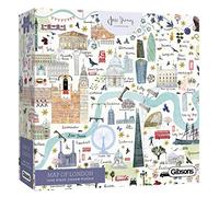 Puzzle 1000 pièces MAP OF LONDON GIBSONS Carton Multicolore Multicolore