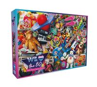 Puzzle de 1000 pièces « We Love the 80s » | Puzzle nostalgie des années 80 | Puzzle durable pour adultes | Planche 100 % recyclée de qualité supérieure | Excellent cadeau pour adultes | Jeux Gibsons