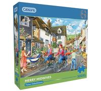 Gibsons Games B C - Puzzle de 500 pièces XL Merry Midwives - Puzzle nostalgie du village pour adultes - Planche 100 % recyclée de qualité supérieure - Cadeau idéal pour adultes