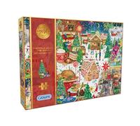 Gibsons Puzzle de Noël autour du monde de 500 pièces, édition spéciale or, esprit, shopping, arbre de Noël, friandises alimentaires, durable, excellent cadeau pour adultes et adolescents, jeux Gibsons