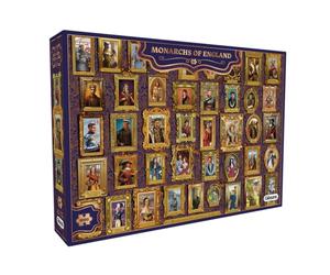 Gibsons Puzzle monarques d'Angleterre de 1000 pièces pour adultes - Puzzle de l'histoire royale britannique avec chronologie des rois et des reines - Puzzle éducatif de qualité supérieure - Cadeau