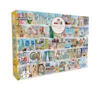 Gibsons Sights & Sounds of Europe - Puzzle de 1000 pièces pour adultes - Monuments de voyage par Val Goldfinch - Puzzle de villes européennes colorées - Cadeau britannique de qualité supérieure