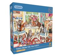 Gibsons Tails from The Tea Party Puzzle de 500 pièces pour Adultes - Charmant Chat de l'après-midi scène de thé œuvre d'art par Debbie Cook - Design fantaisiste - Puzzle Durable de qualité supérieure