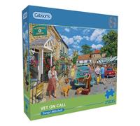 Gibsons Trevor Mitchell - Puzzle Vet on Call de 250 pièces XL pour Adultes - Pièces Extra Larges - Scènes de Village nostalgiques - Puzzle Durable de qualité supérieure fabriqué au Royaume-Uni/UE