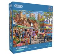 Gibsons York Market - Puzzle de 1000 pièces nostalgique belle œuvre d'art colorée durable pour adultes et adolescents en carton 100 % recyclé de qualité supérieure | Excellent cadeau | Gibsons Games