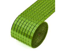 GIBZ Bande Mosaïque Miroir Autocollant Boule Disco Frise Murale Adhésive Plinthe Bordure de Papier Peint pour Mariage Fête Anniversaire Bar Vert 4 x 300 cm