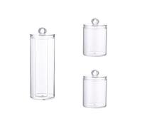 GIBZ Boîte de Rangement Coton Tige avec Couvercle Distributeur Coton Demaquillant pour Bureau de Vanité Salle de Bain Comptoir Bureau ABC