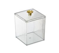 GIBZ Boîte de Rangement pour Coton Tige Distributeur Coton Demaquillant avec Couvercle pour Comptoir de Salle de Bain de Bureau de Vanité B
