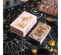 GIBZ Cartes de Tarot au Design Original en Feuille d'or Rose de 78 Pièces