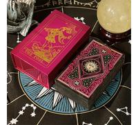 GIBZ Cartes de Tarot Élégantes, Jeu de Cartes en PVC Givré avec Mots-clés, avec Guide et Boîte Magnétique pour Débutants