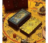GIBZ Cartes de Tarot Originales, Jeu en PVC Givré avec Mots-clés, avec Étui en Papier pour Débutants, Or