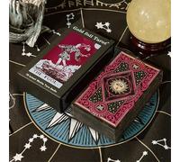 GIBZ Cartes de Tarot Originales, Jeu en PVC Givré avec Mots-clés, avec Étui en Papier pour Débutants, Rose