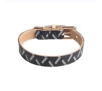 GIBZ Collier pour Chien en Cuir, Réglable et Rembourré Doux, Colliers Ajustable Durable pour Chiot de Petits Moyens et Grands, Noir, 2.5 x 50 cm