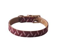 GIBZ Collier pour Chien en Cuir, Réglable et Rembourré Doux, Colliers Ajustable Durable pour Chiot de Petits Moyens et Grands, Rouge, 1.5 x 30 cm