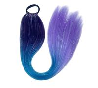 GIBZ Extension Cheveux Queue de Cheval Lisse Colorée Ponytail Cheveux Longue Femmes Postiche Cheveux Synthétique Pour les Fêtes Multicolore 8 65cm