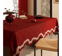 GIBZ Nappe Chinoise Imperméable Nappe de Table Rectangulaire Carrée Motif Floral et Papillons pour Les Repas à la Maison Rouge Foncé 60 x 60 cm