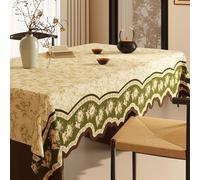 GIBZ Nappe Chinoise Imperméable Nappe de Table Rectangulaire Carrée Motif Floral et Papillons pour Les Repas à la Maison Beige 4 60 x 60 cm