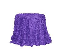 GIBZ Nappe Ronde en Tissu Floral 3D, Nappes en Satin pour Gâteau, Décoration Élégante pour Fête Anniversaire Mariage, Violet, 260x260cm