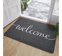 GIBZ Paillasson Intérieur Welcome Rectangulaire Tapis Entrée Antidérapant Résistant Absorbant la Saleté pour Porte Terrasse et Décoration Style 1 60 x 90 cm