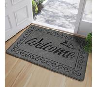 GIBZ Paillasson Intérieur Welcome Rectangulaire Tapis Entrée Antidérapant Résistant Absorbant la Saleté pour Porte Terrasse et Décoration Style 3 60 x 90 cm