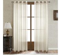 GIBZ Rideaux de Fenêtre Rideau Occultant Lavable avec Rideaux Occultants Thermiques en Fil Beige 213x213cm