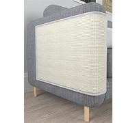 GIBZ Tapis à Griffoir en Sisal pour Chat Protection de Canapé Tapis à Gratter Naturel pour Coin de Pied de Lit Intérieur, Blanc, 80×50cm