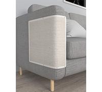 GIBZ Tapis à Griffoir en Sisal pour Chat Protection de Canapé Tapis à Gratter Naturel pour Coin de Pied de Lit Intérieur, Blanc, 50×40cm
