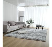 GIBZ Tapis à Poils Longs Tie-Dye, Moderne Grand Tapis Moelleux et Doux, Lavable Antidérapant pour Intérieur, Salon, Chambre, Gris Clair, 60 x 120 cm