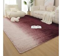 GIBZ Tapis Salon Tie-Dye, Grand Tapis à Poils Longs Doux et Antidérapant, Décoration pour Chambre à Coucher, Chambre d'enfant, Rose&Rouge, 60 x 200 cm
