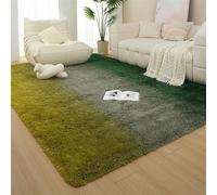 GIBZ Tapis Salon Tie-Dye, Grand Tapis à Poils Longs Doux et Antidérapant, Décoration pour Chambre à Coucher, Chambre d'enfant, Jaune&Vert, 60 x 200 cm