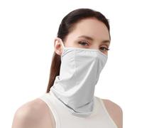GIBZ Uv Masque Tour De Cou Femme Masque Anti-uv Visage Cou Respirant Séchage Rapide Cache Cou Anti-Poussière Coupe Vent Masque De Course à Pied En Plein Air Et De Cyclisme à Marche Rapide Gris Clair