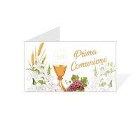 gicaprice Lot de 60 faire-parts pour bonbonnières de communion, prêtes à l'emploi, faciles à personnaliser, à faire soi-même