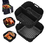 Gicctyble Moule Silicone Air Fryer 19-23cm, pour Philips 2000 Série 6,2L NA230, Plat Air Fryer Accessoires pour Cosori Turbo Blaze 5,5L 6L 6,2L, Réutilisable Carré Airfryer Accessoires