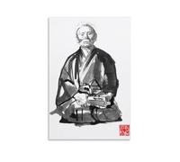 Gichin Funakoshi Poster sur toile Décoration murale moderne 20 x 30 cm