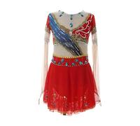 GICIR Costumes De Concours De Danse Lyrique For Femmes, Robe De Concours De Danse Sur Glace À Dos Ouvert Avec Strass For Filles, Personnalisée(S)