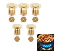 Gicleur Gaz Butane Universels Gicleur Gaz de Ville Gicleur Gaz Butane pour Plaque de Cuisson au Gaz Naturel GPL Injecteur Gaz Butane (5 pièces, 0.5/0.7/0.7/0.87/1.02 mm)