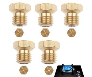 Gicleur gaz Butane Universels,Injecteur de Gaz Gicleur Bouteille Kit de Conversion,Jeu de Conversion pour GPL,Injecteur de Gaz Gicleur Bouteille Kit de Conversion,GPL Bouteille Gicleur Brûleur,5 PCS