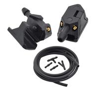 Gicleur lave-glace 2x Universel Monté Sur Bras 8/9mm Voiture Lave-glace Essuie-glace Buses De Pulvérisation D'eau Ajustées 4 Voies Avec Tuyau Pompe