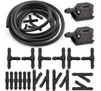 Gicleur Lave Glace Compatible avec Freightliner pour Sprinter 2001-2021 2 Buses De Lave-Glace Voiture Et Kit Tuyau De 2 M Pièces De Rechange Accessoires Modification(Nozzle-Hose-Joiner)