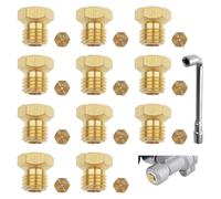 Gicleurs Gaz Butane Universel, 11 pièces, Gicleur Butane pour Gazinière, Cuisinière et Plaque de Cuisson, Injecteur de Gaz Gicleur Bouteille Kit de Conversion, Bouteille Gicleur Brûleur, cuivre
