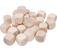 Gico 25 x dés en bois vides à peindre ou l'étiquette - une longueur d'arête de 16 mm - cubes neutres pour décorer ou personnaliser déshabillée