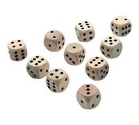 GICO 5956 Lot de 10 dés à des Jeux dés à Jouer en Bois Naturel 16 mm
