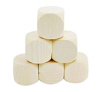 GICO 5975-6 Lot de 6 dés en bois naturel avec bords de 60 mm