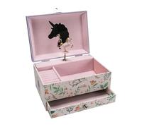GICO Boîte à bijoux licorne pour fille avec musique, figurine rotative et miroir, cadeau d'anniversaire pour fille, boîte à bijoux pour enfants rose bonbon