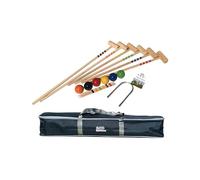 GICO Jeu de Croquet de qualité Famille - 6 Joueurs - Maillets Taille Adulte 2x100 cm, 4x83 cm Enfants - 3236