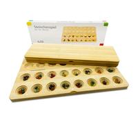 GICO Jeu de Pierres Hus Bao Grand en Bois avec des Pierres précieuses. Le Jeu de stratégie pour Petits et Grands connu Depuis la école Maternelle - 7953