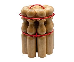 GICO Jeu de quilles Bowling en Bois pour Enfants et Adultes- Fabriqué en Europe - Hauteur 24 cm - 3018