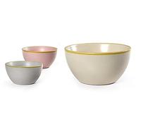 GICOS IMPORT EXPORT SRL Lot de 3 tasses petit déjeuner lait céréales en céramique 610 ml 14 x 7 cm couleurs assorties CEZ-817342