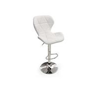 GICOS IMPORT EXPORT SRL Tabouret Blanc Structure en métal avec Assise rembourrée Hauteur réglable 37 * 49 * 78/108 cm Coin Bar Jardin HYA-821417